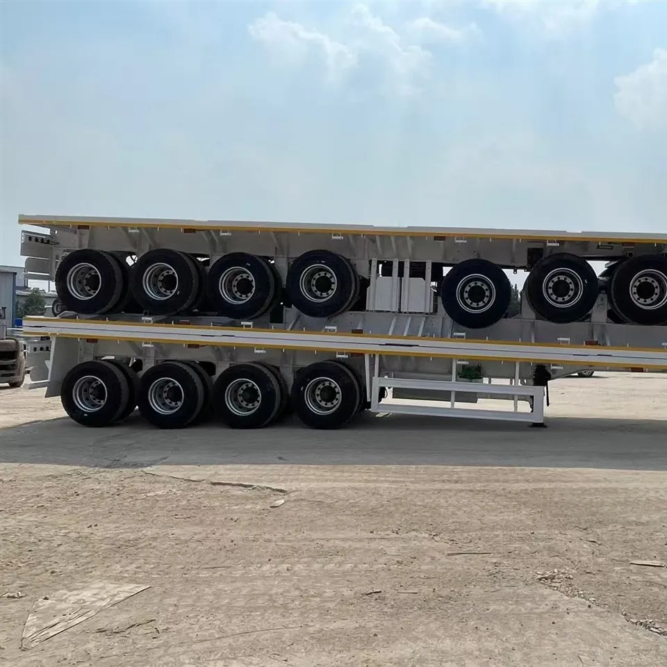 4Axle Flat Bed Container Truck Semi Trailer high quality