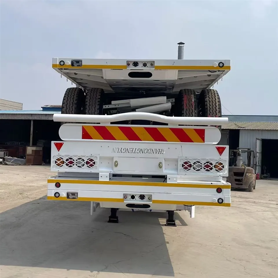 4Axle Flat Bed Container Truck Semi Trailer suppliers