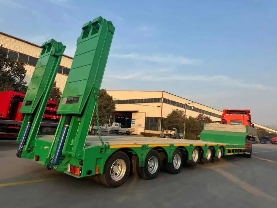 6 Axle Low Bed Semi Trailer 120 Ton factory 6 Axle Low Bed Semi Trailer 120 Ton factory
