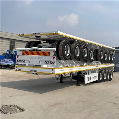 4Axle Flat Bed Container Truck Semi Trailer